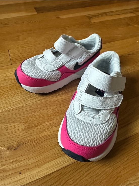 Nike Other - Nike White and Pink Air Max with Easy Velcro Straps (8C)